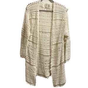 💕Elegant Cream Crochet Women's Sweater💕